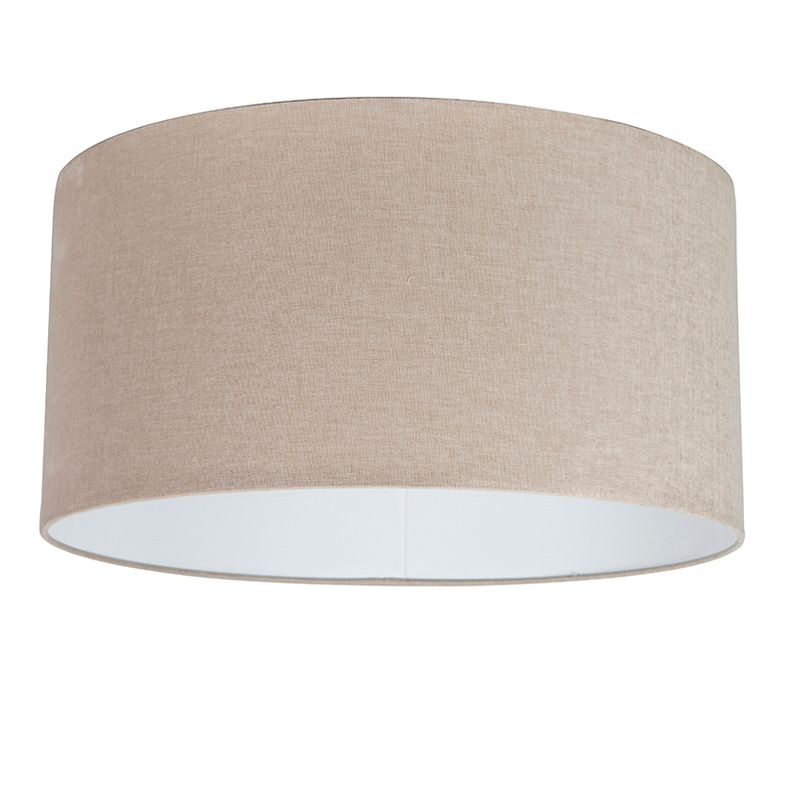 Landelijke hanglamp zwart met beige kap 50cm - Combi