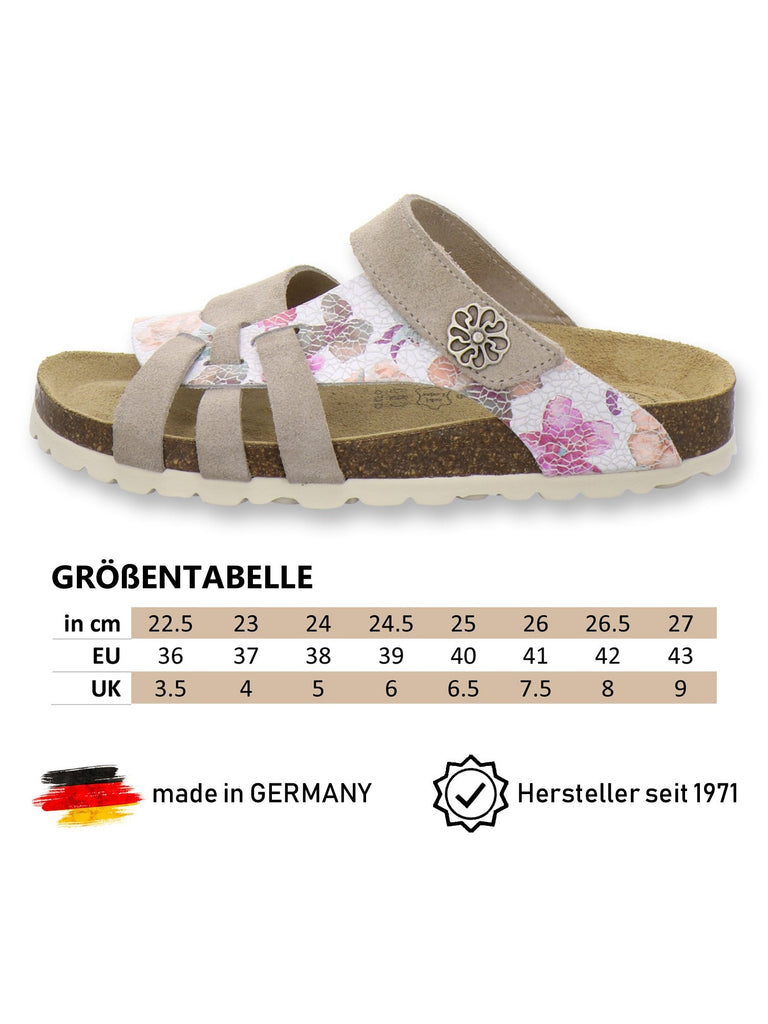Pantoletten Damen Kralle beige