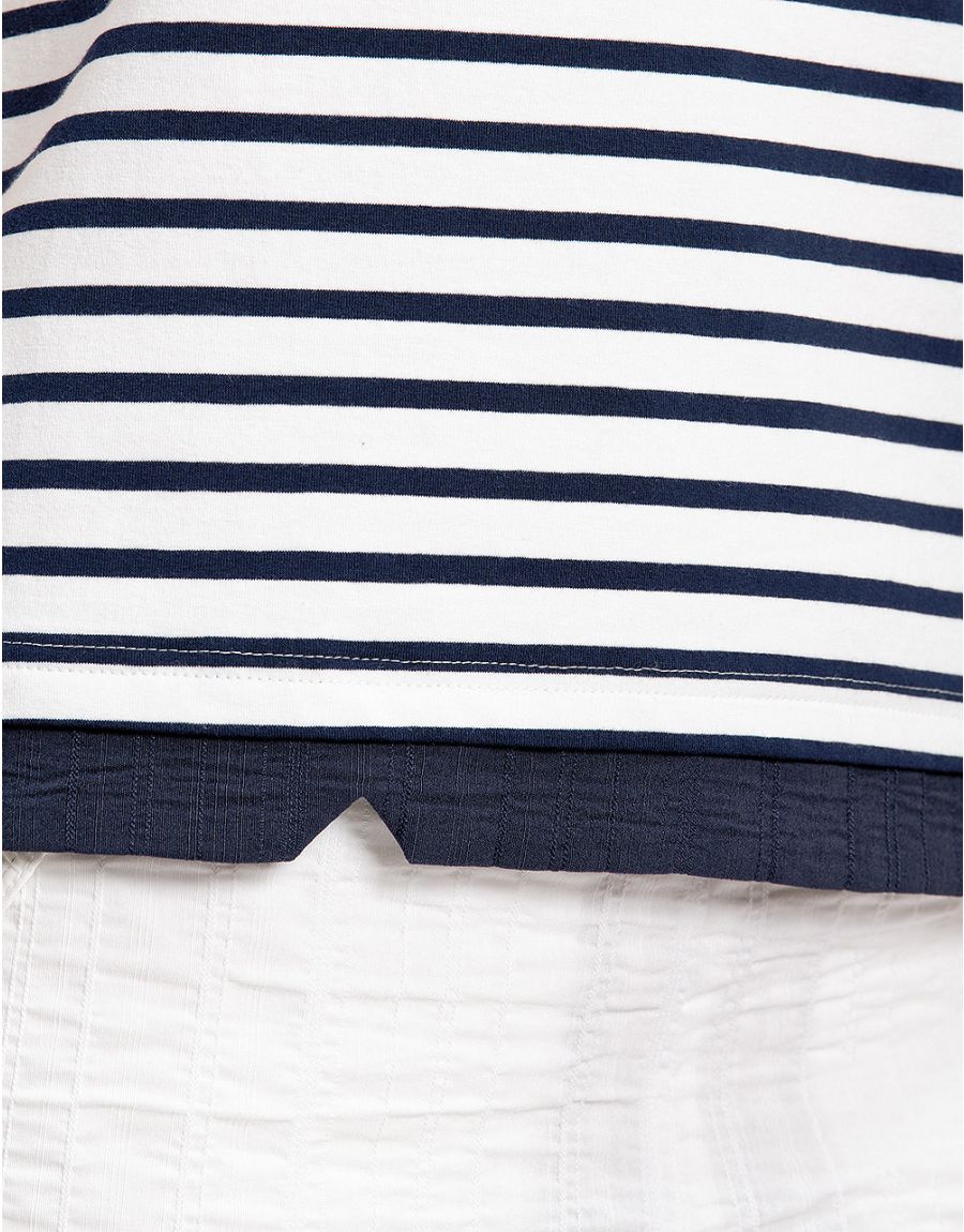 T-shirt rayé bleu et blan