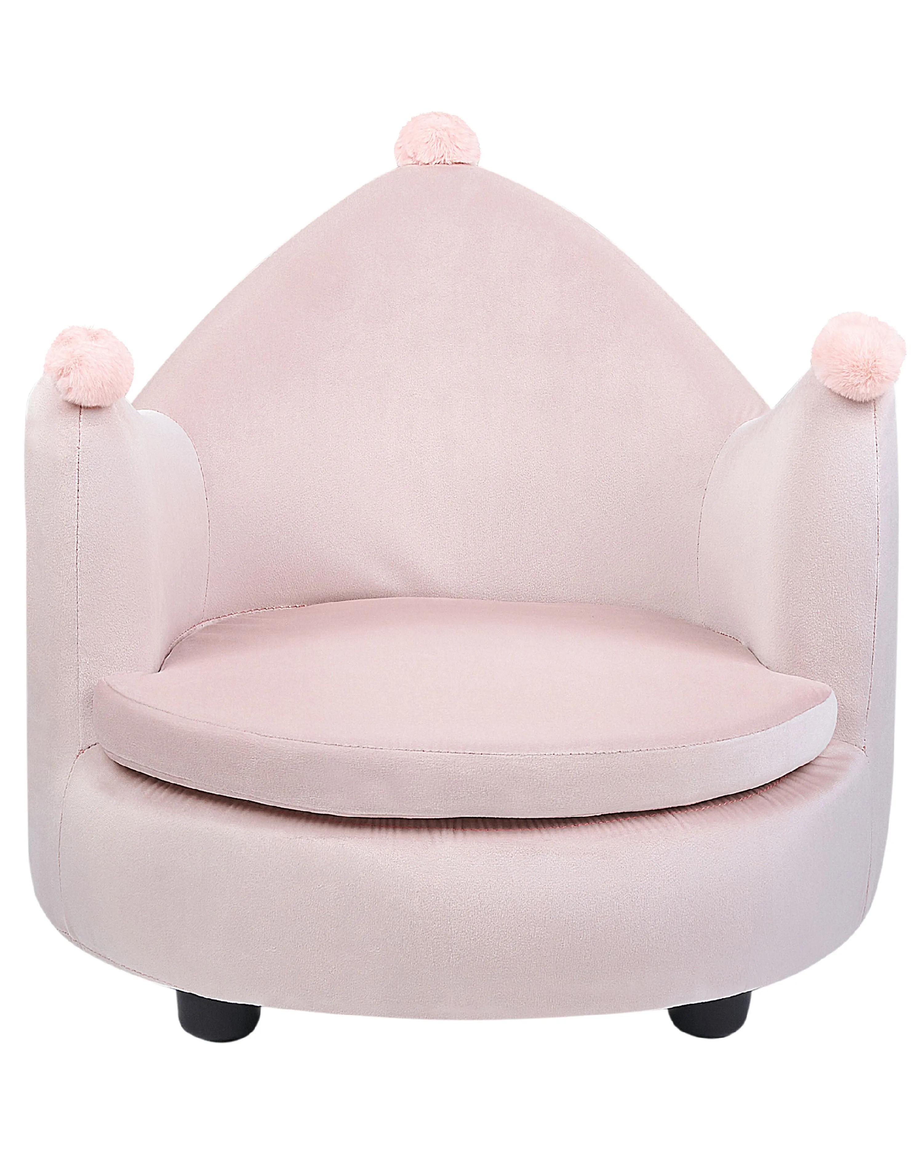 Kinderfauteuil Kroon VEGA Fluweel Pastelroze