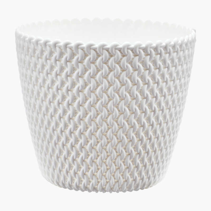 Hvit plastpotte Ø13 cm