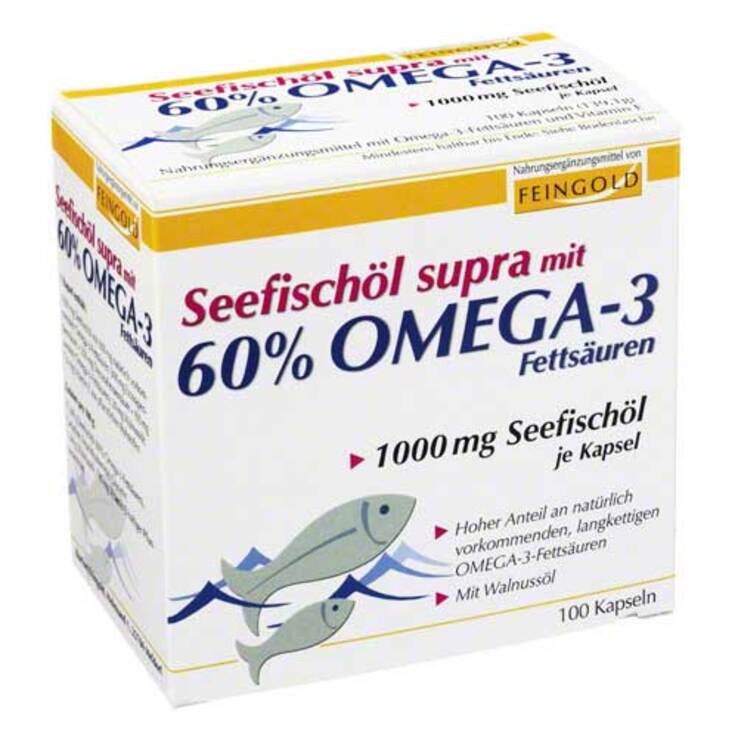 Seefischöl Supra mit 60% Omega-3-Fetts.WeichKapseln, 100 St