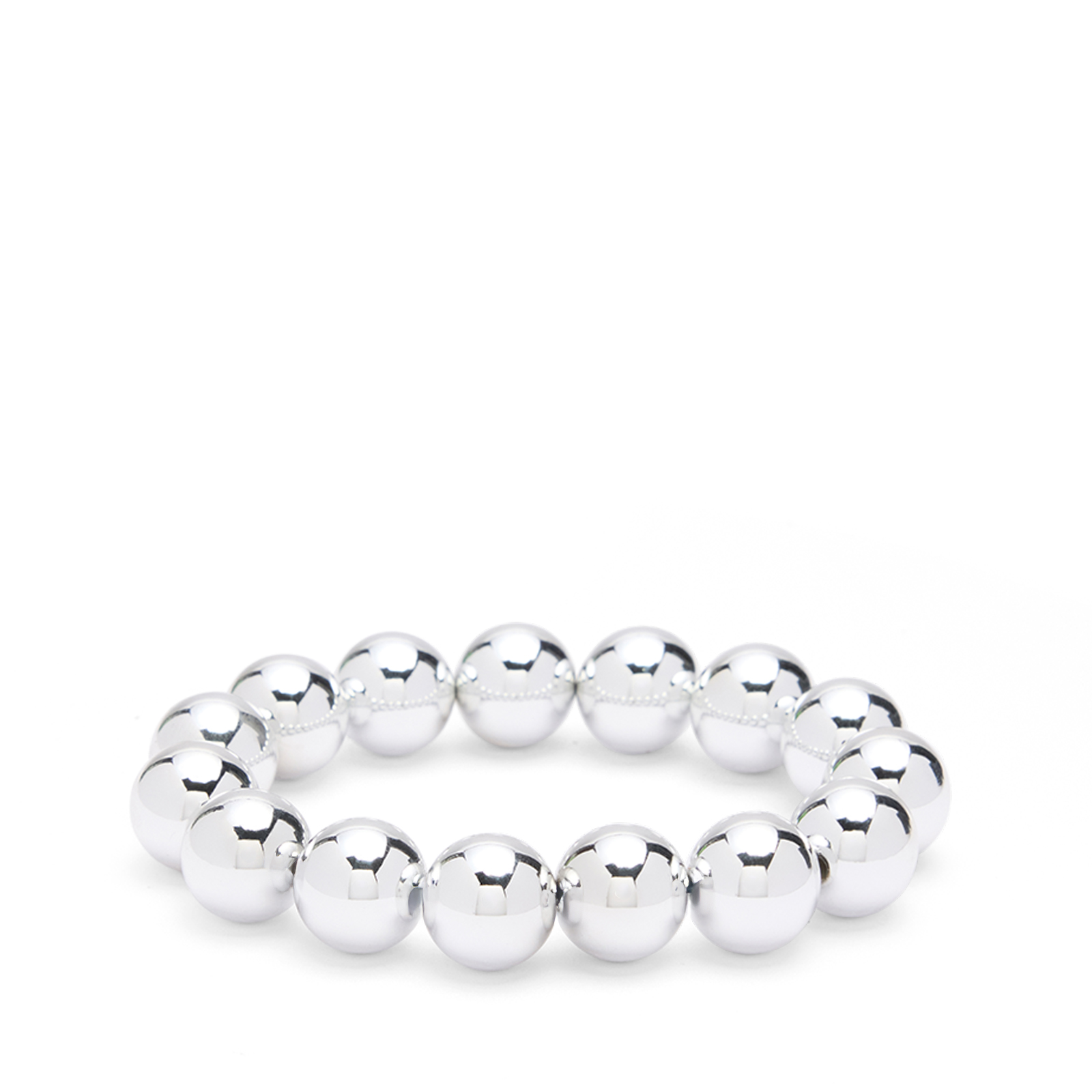 Zilverkleurige kralenarmband
