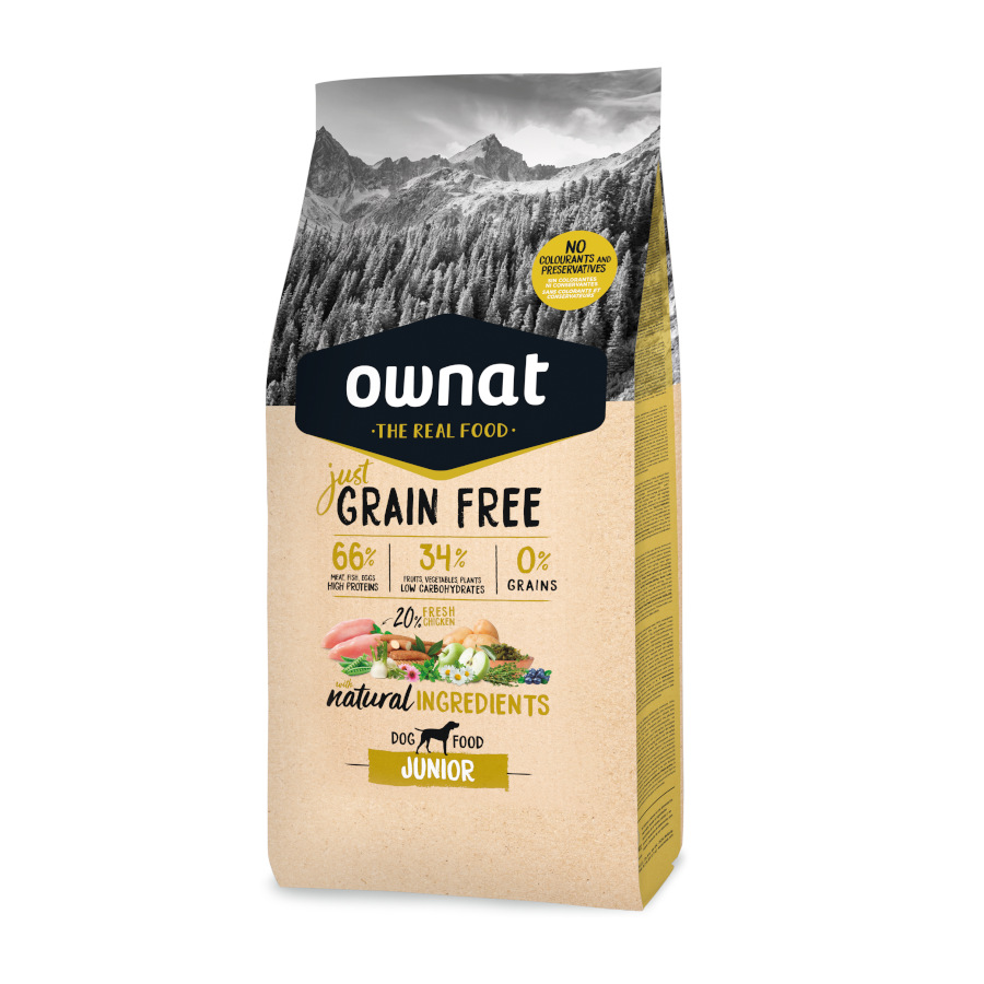 Alimento Ownat Just Grain Free Junior para filhotes