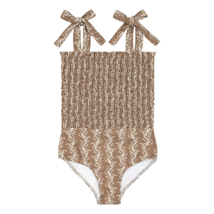 Minnow Maillot 1 Pièce Smocké Fleur | Marron
