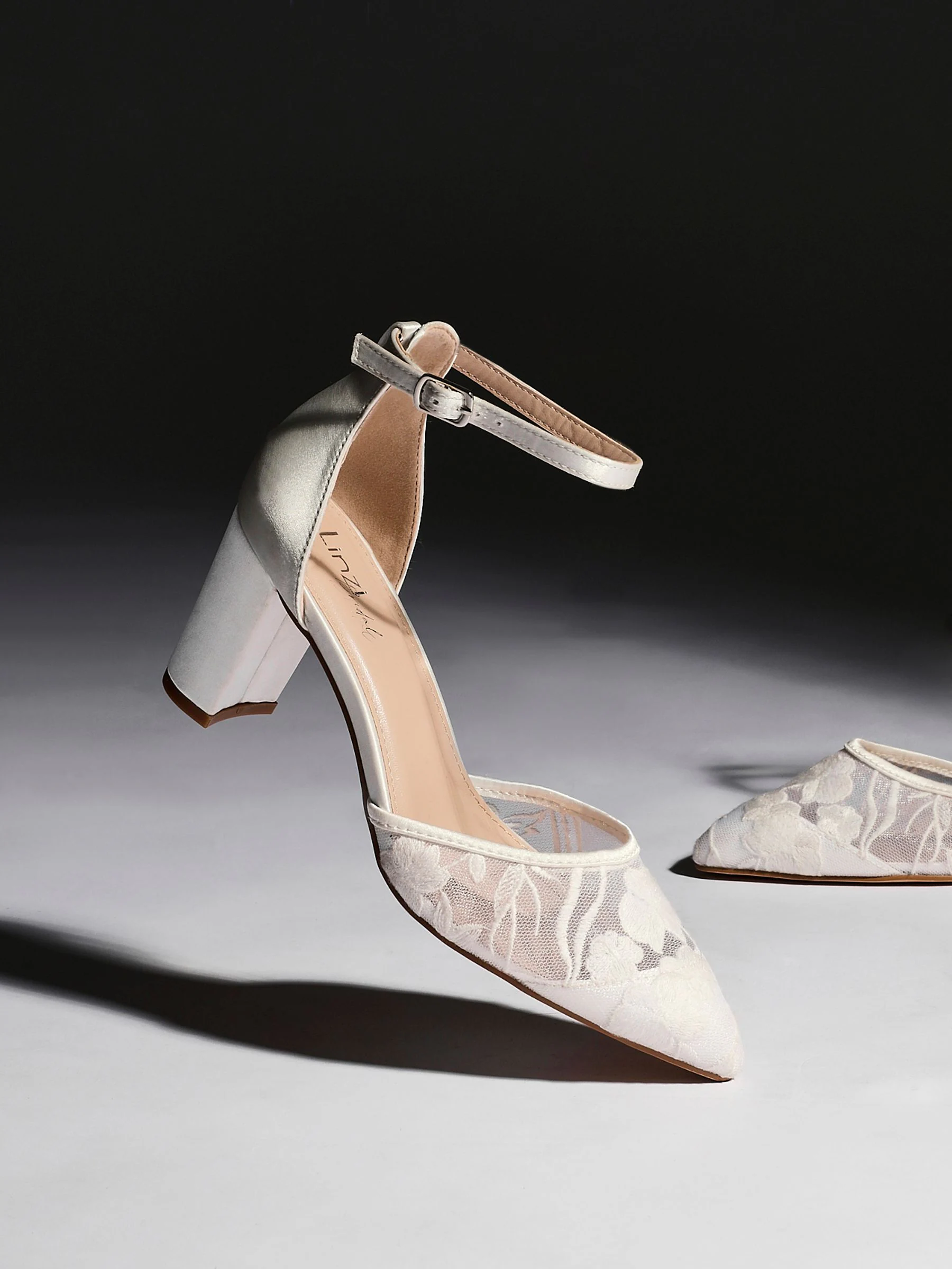 Linzi Essence Floral Lace Court Heels