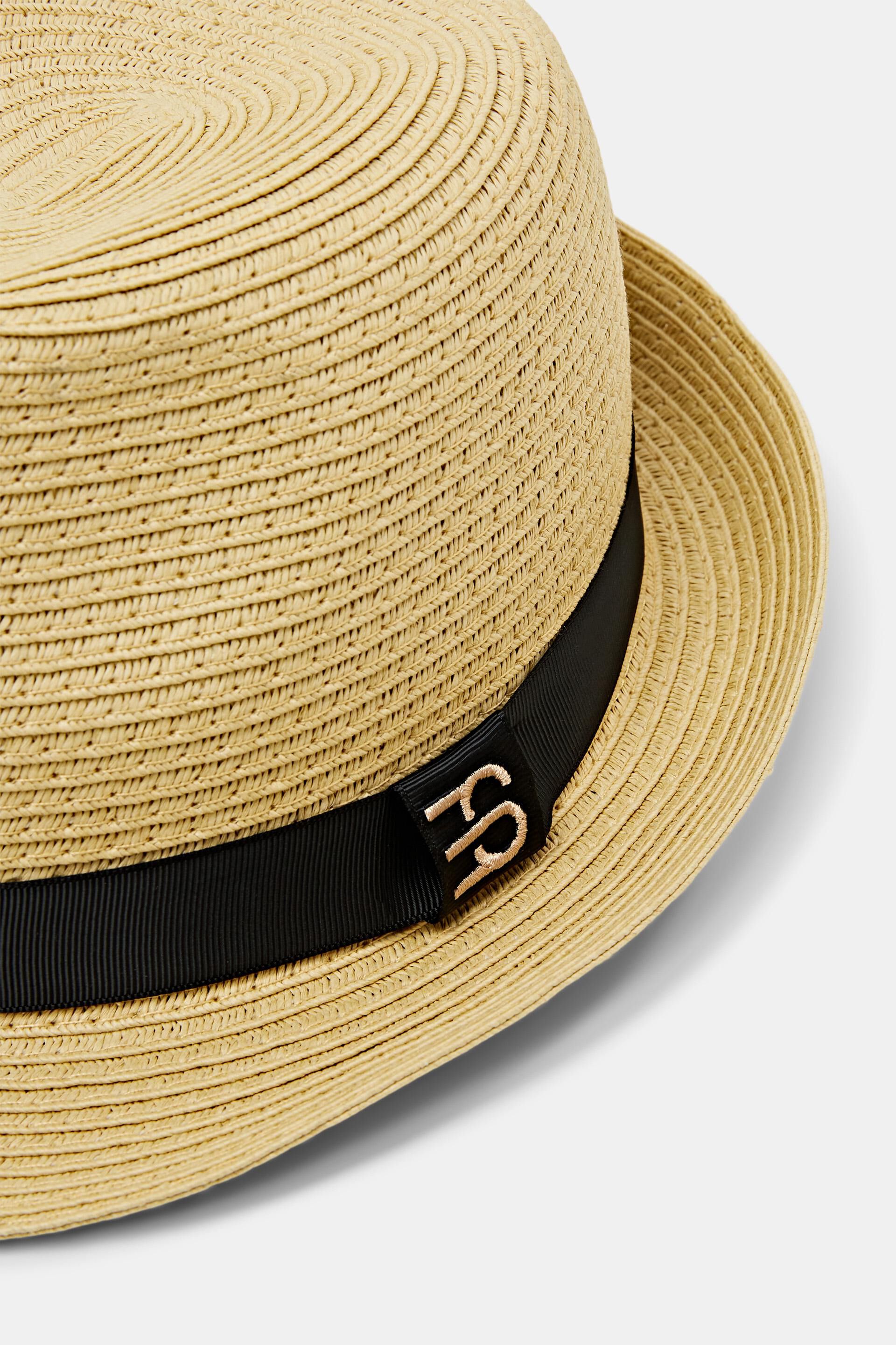 Chapeau de paille trilby à tour de chapeau tissé