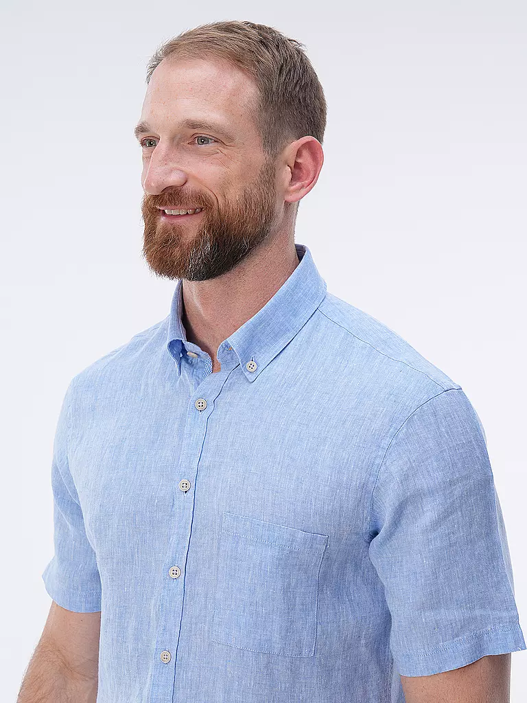 BRAX Leinenhemd DAN hellblau