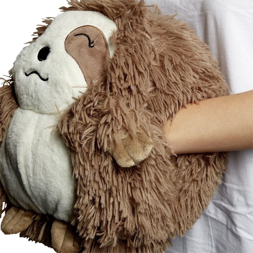 Coussin manchon paresseux marron H29cm