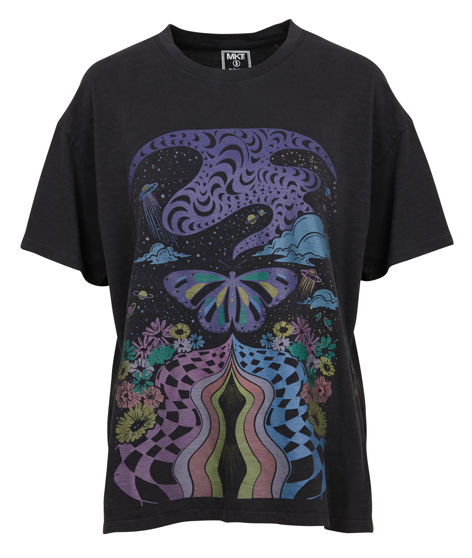 THEOLINE - Tee-shirt droit col rond en coton | Noir