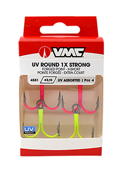 Hameçons Triples VMC UV Round 1X 4551 Assort (4 Pièces)