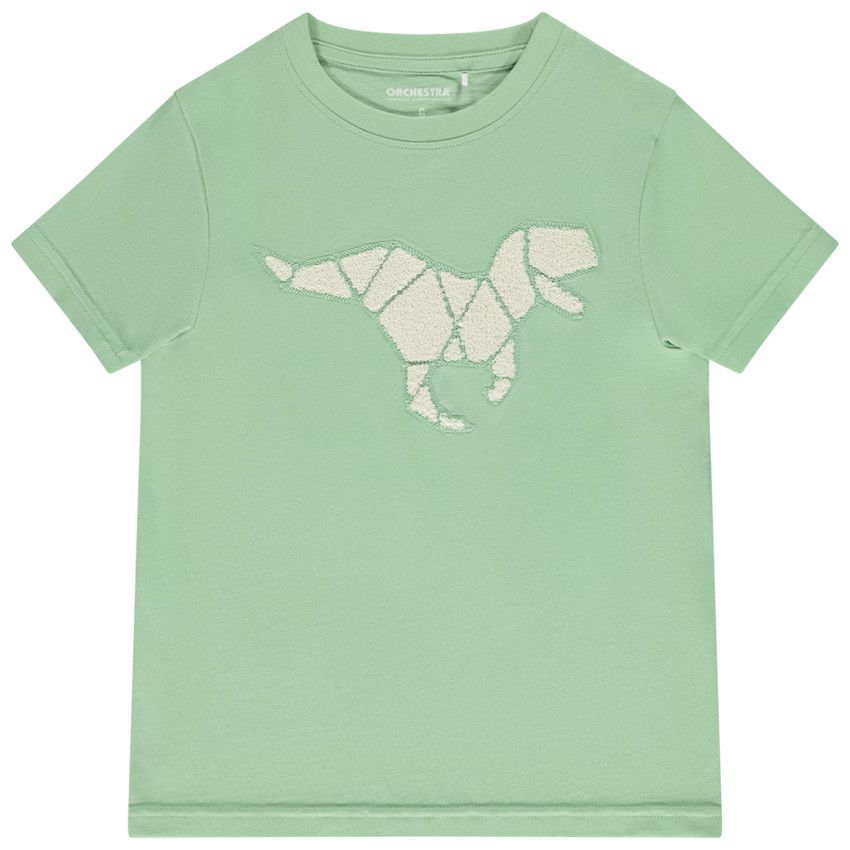 T-shirt manches courtes avec broderie effet bouclé fantaisie pour garçon - Vert