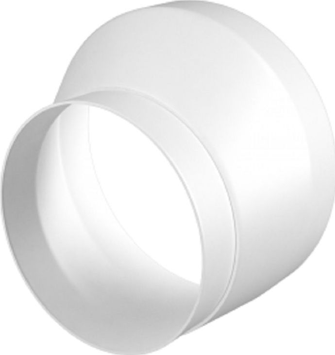 Kunststof - Verloopstuk - Wit - Ø 125mm naar Ø 100mm