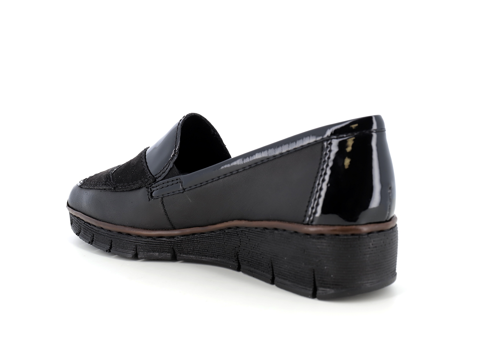 Rieker-53785 Matières combinées Noir