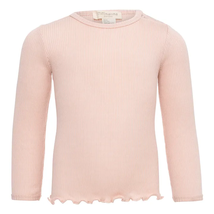 Minimalisma T-Shirt Côtelé Coton et Soie Bogense | Rose pâle