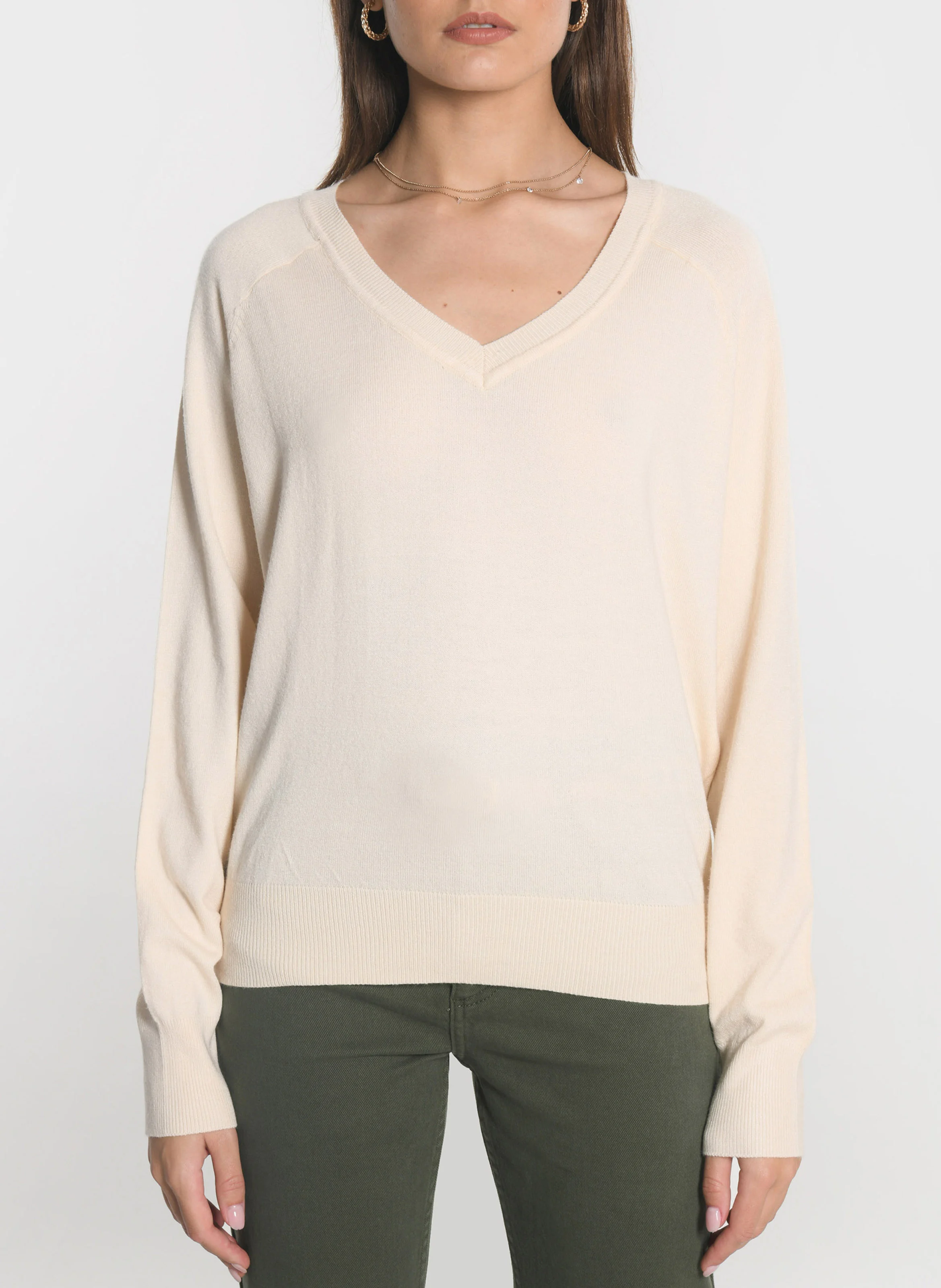 NOLWENN - Pull ample en maille | Blanc
