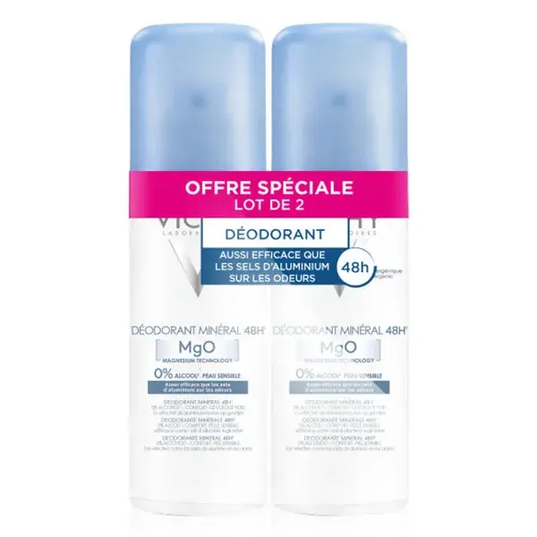 Desodorante Mineral Vichy Spray 48h, Pacote com 2 unidades de 125ml