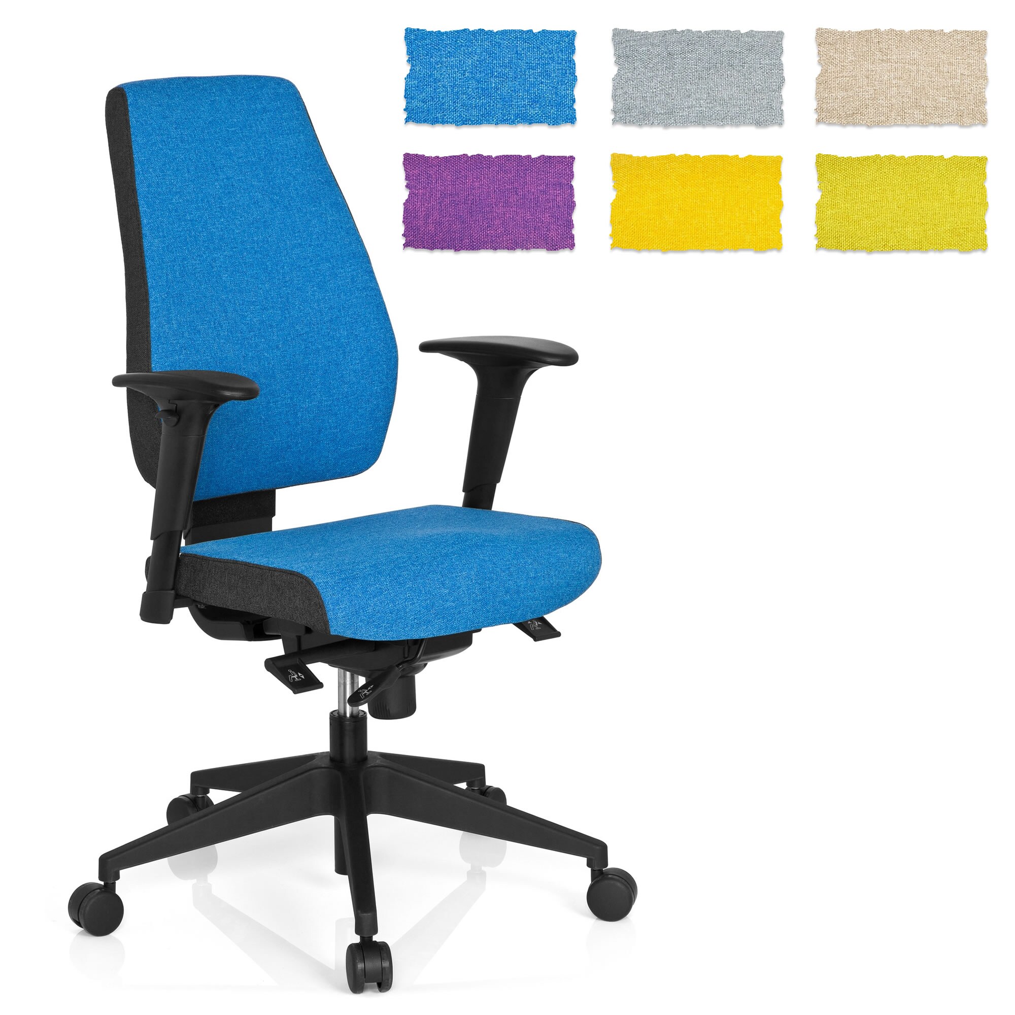 Profi Bürostuhl PRO-TEC 500 Stoff mit Armlehnen (höhenverstellbar) hjh OFFICE