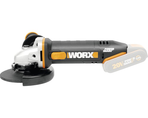 WORX 20V 125mm snoerloze haakse slijper WX803.9 + GRATIS bonusartikel: 20V accu WA3644 (4,0Ah)