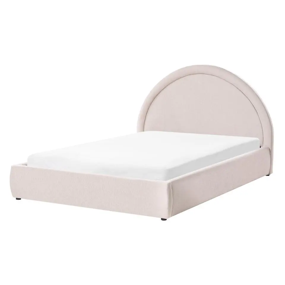 MOUZON - Bed met opbergruimte - Lichtbeige - 140 x 200 cm - Stof
