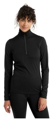 Maillot Manches Longues Femme Icebreaker Mérinos 200 Oasis Half Zip Noir
