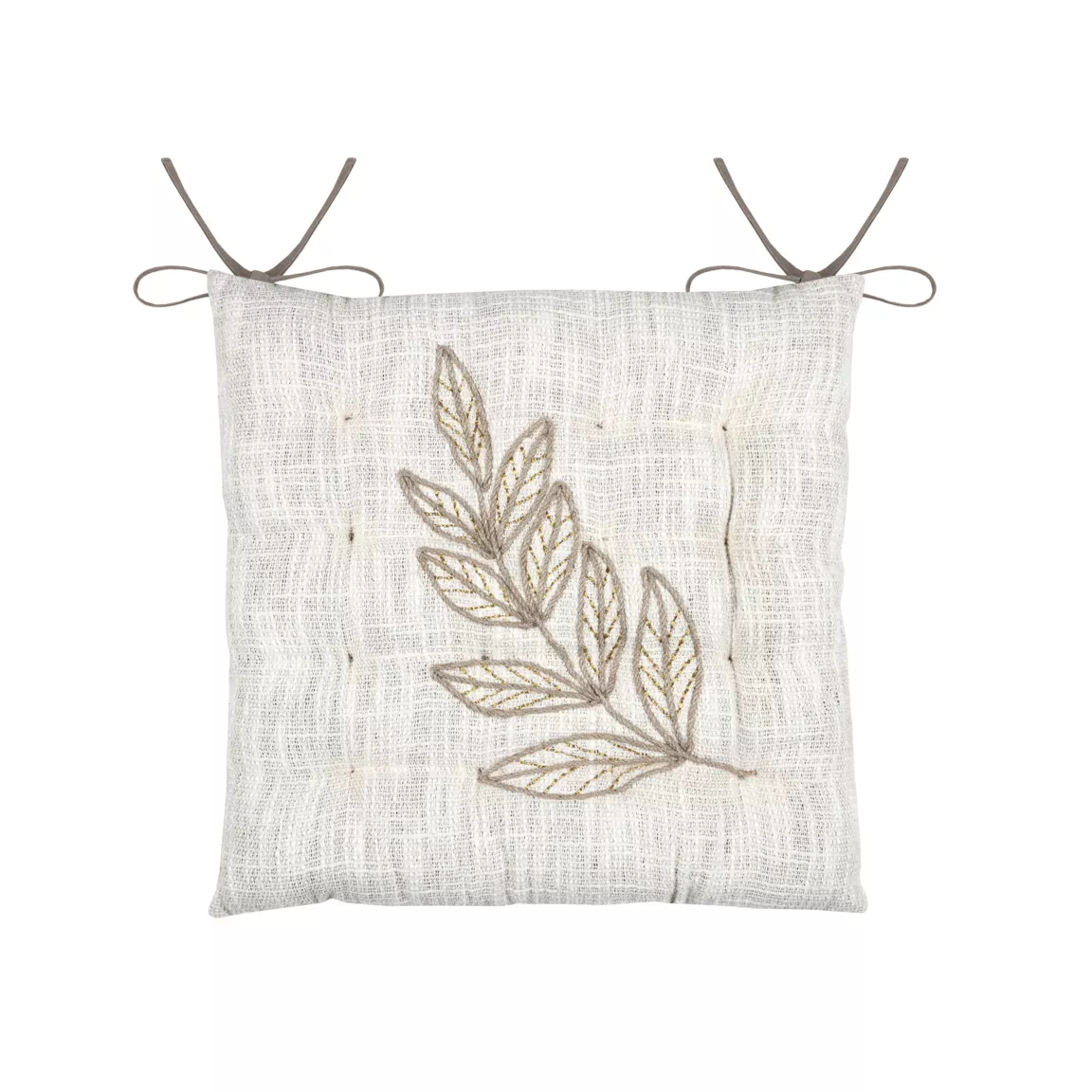 Coussin de chaise carré coton (38 x 38 cm) Hemera Ecru