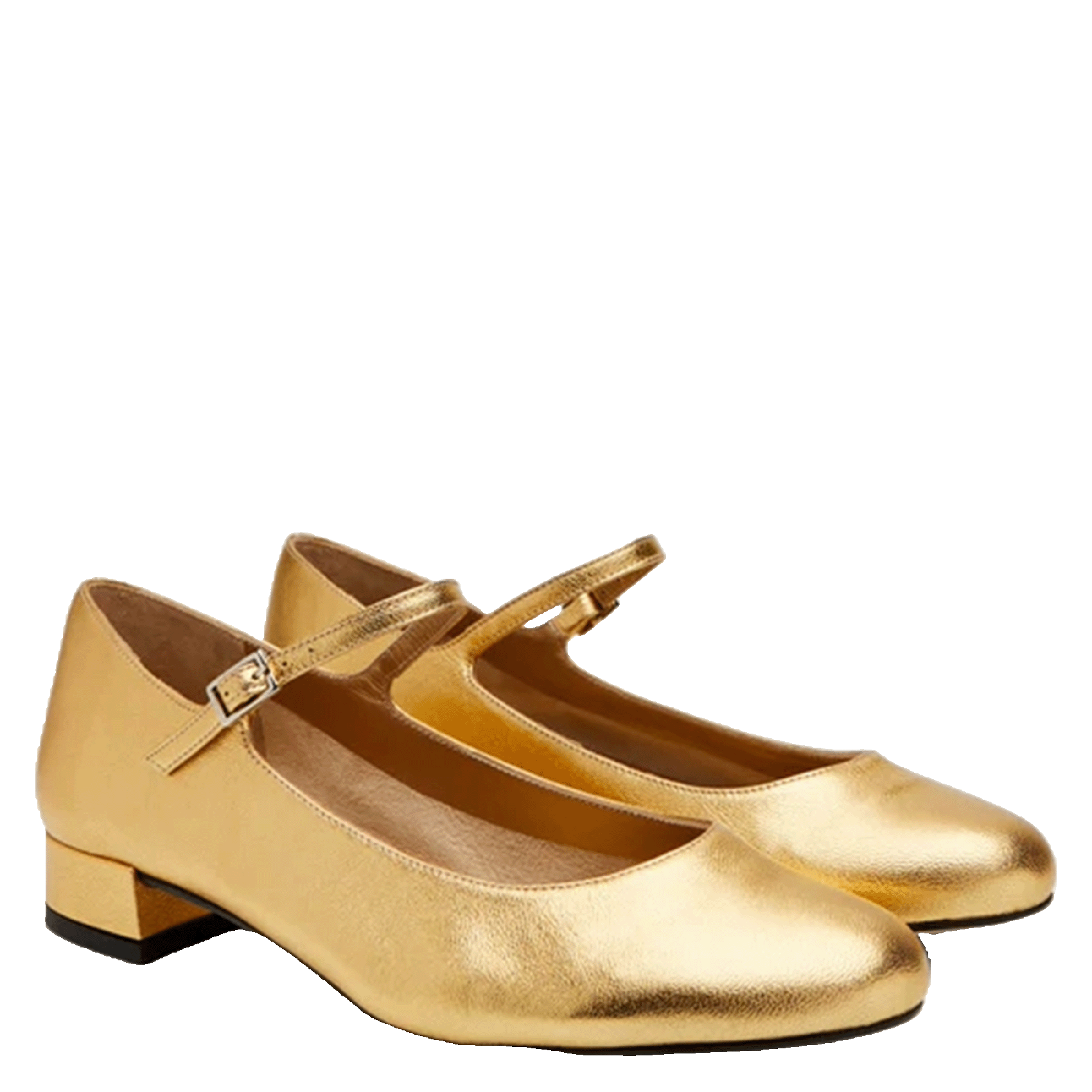 EMILIA - Ballerines en cuir | Doré