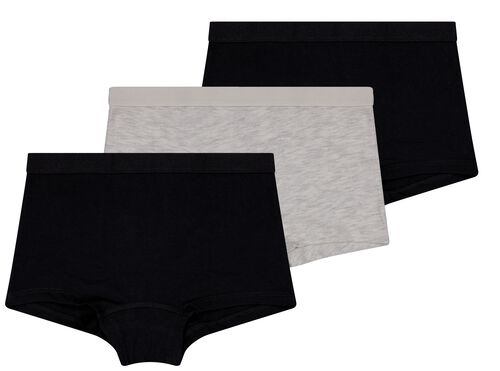3 boxers enfant coton/stretch noir