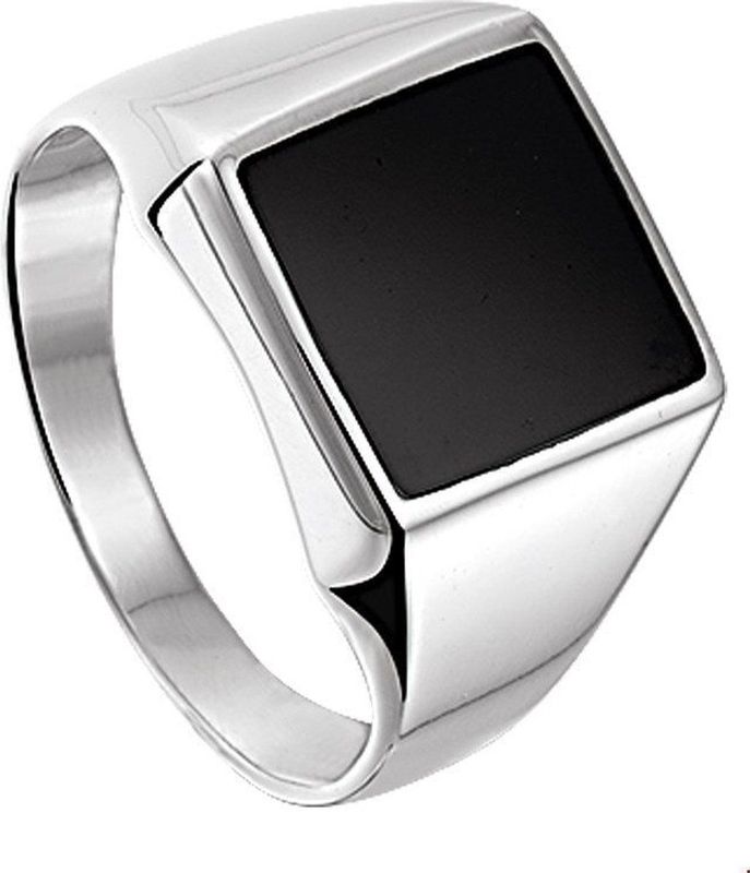 Zegelring - Onyx - Zilver Wit - Sieraden
