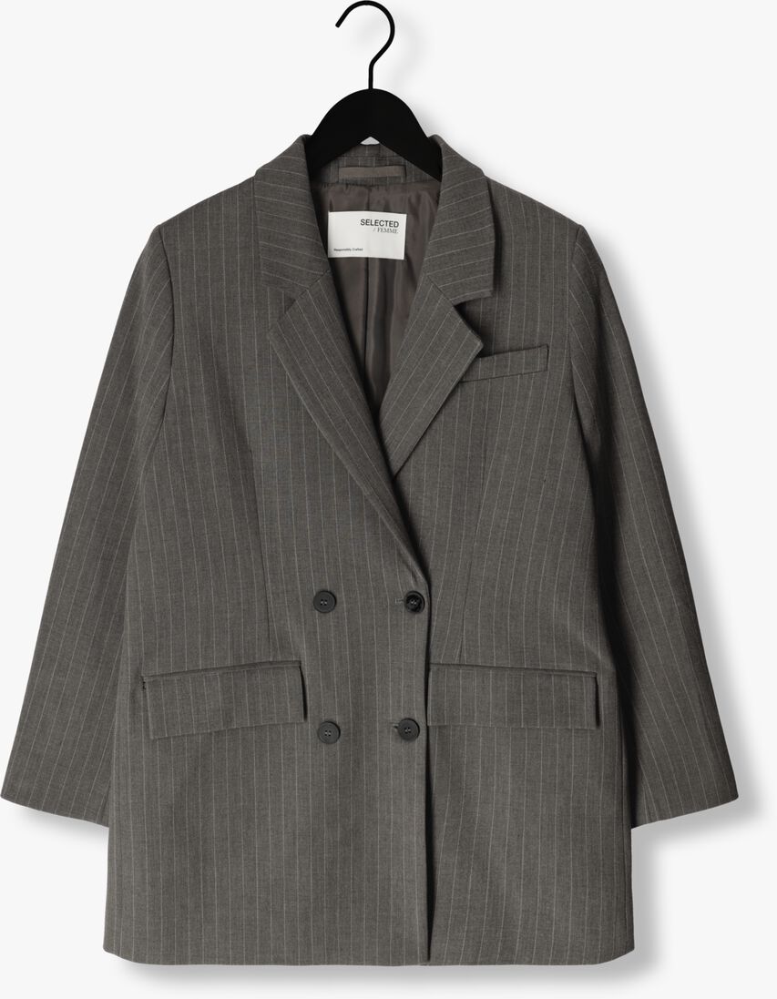SELECTED FEMME grijze selected femme blazer slfmyla ls relax blazer mgm stripe noos