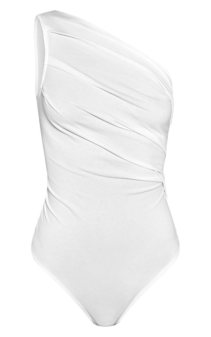Blanc Body Asymétrique En Coton Doux Pour Grandes Tailles