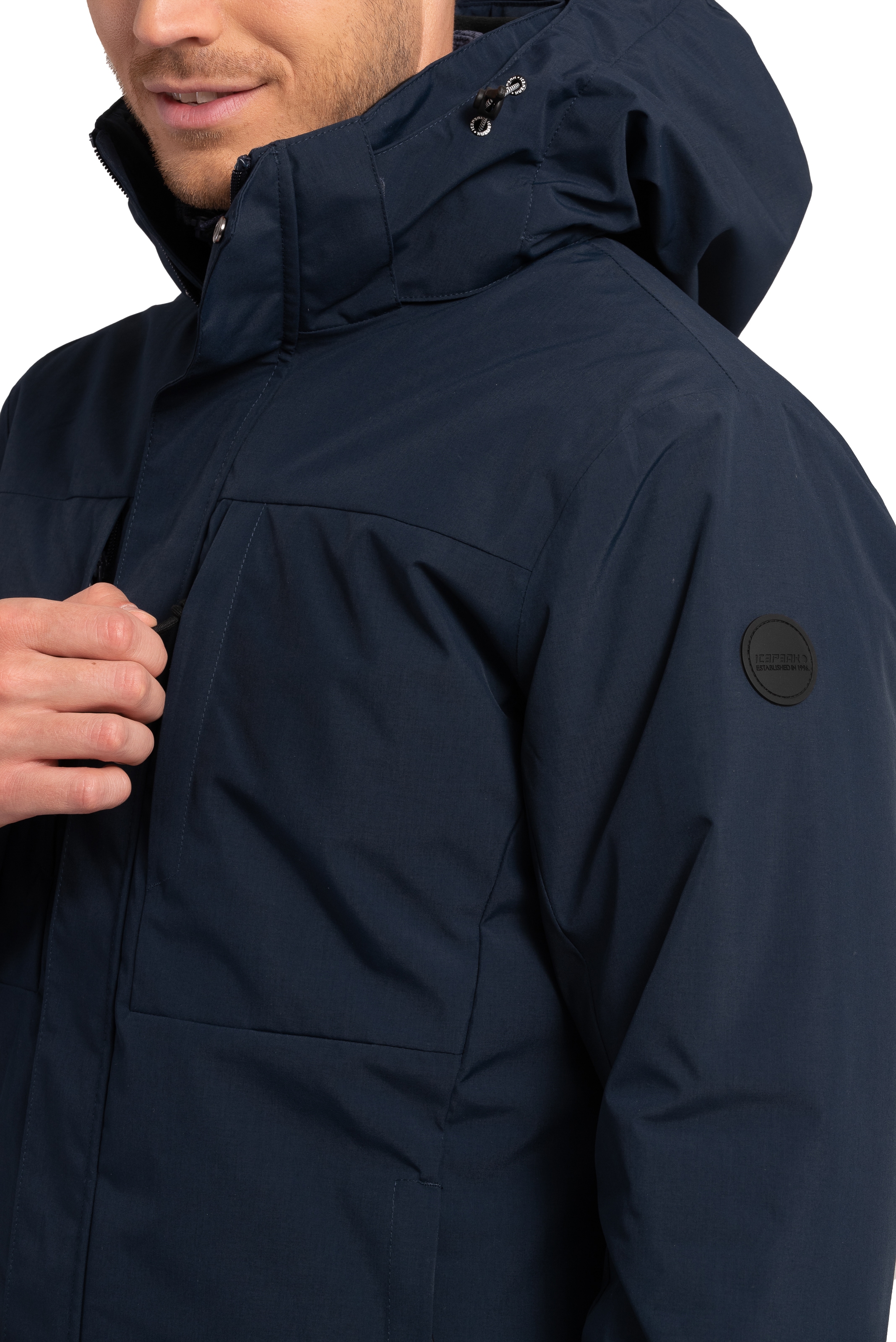 Icepeak Funktionsjacke »ICEPEAK ALSTON« mit Kapuze mit Logoschriftzügen an der Kapuzenkordel