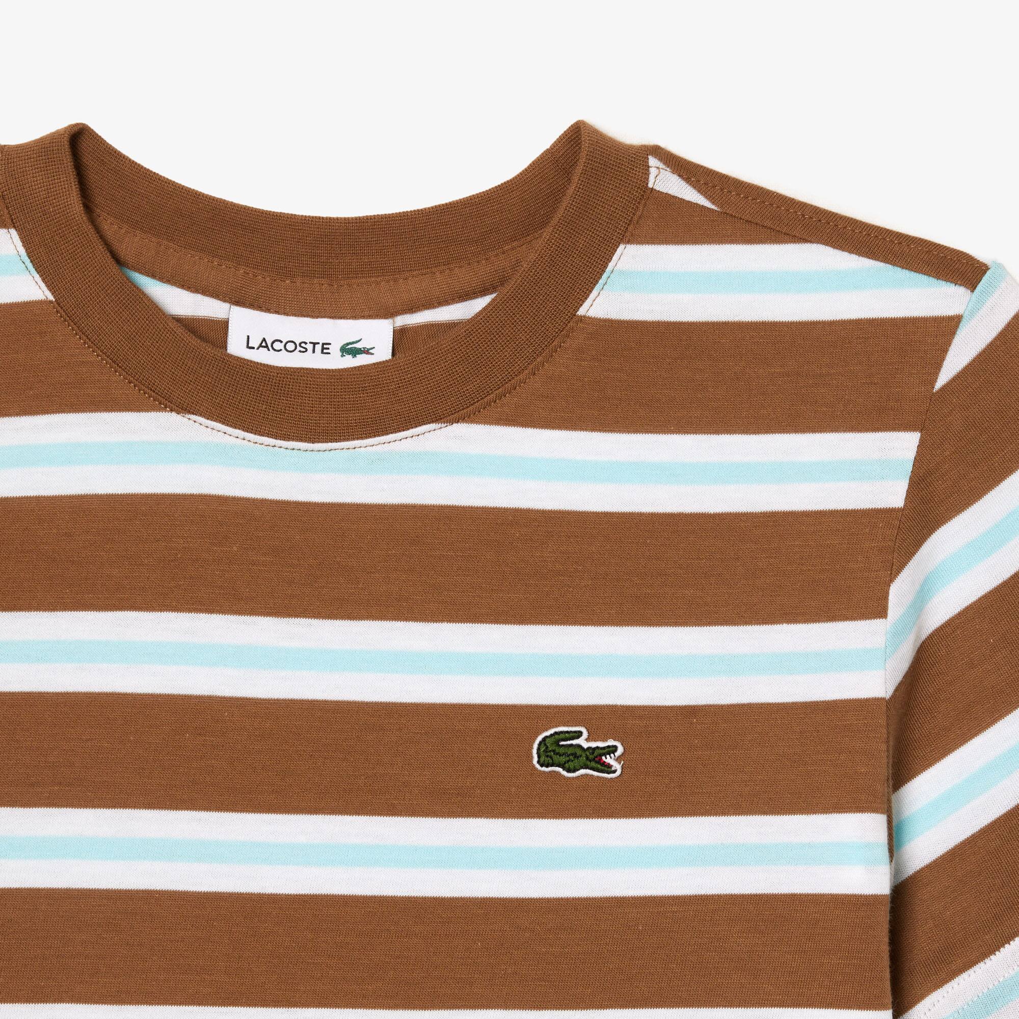 T-shirt enfant Lacoste avec imprimé rayé en jersey de coton T-Shirts & Chemises - Marron - Lacoste - Enfant