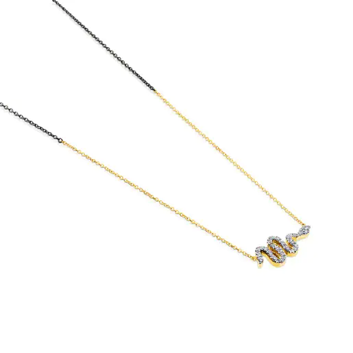 Colar Gem Power em ouro e prata com diamantes
