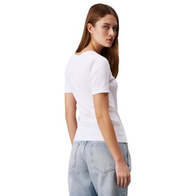 Tee-shirt à manches courtes femme Woven Label CALVIN KLEIN