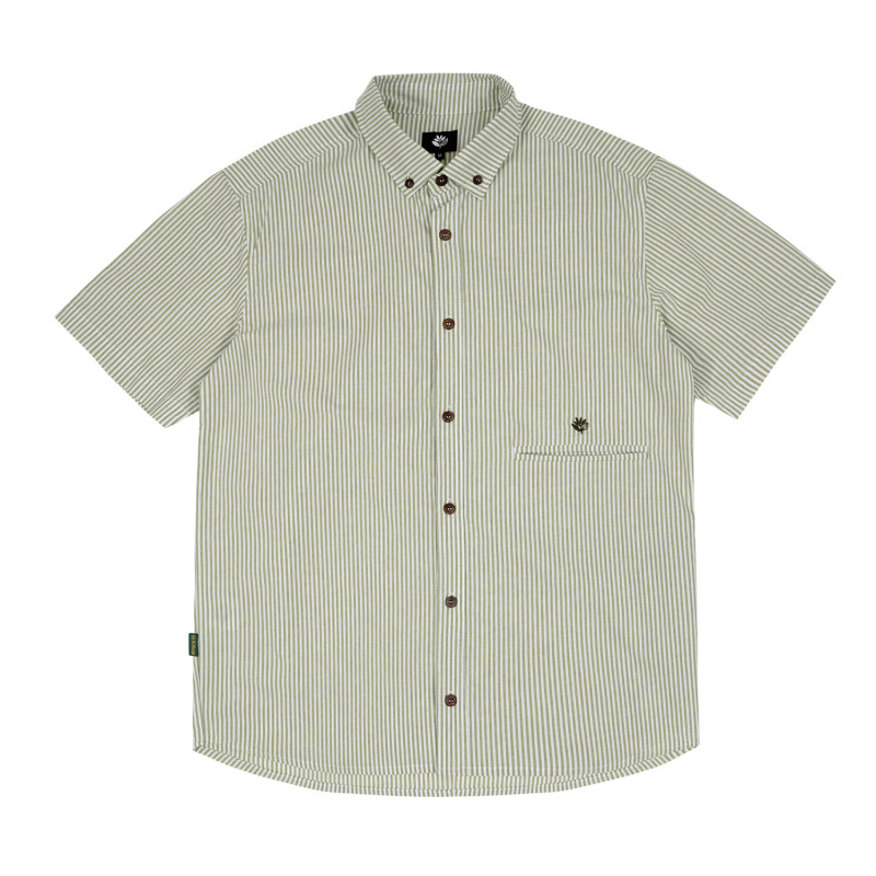 CHEMISE OXFORD À RAYURES - VERTE