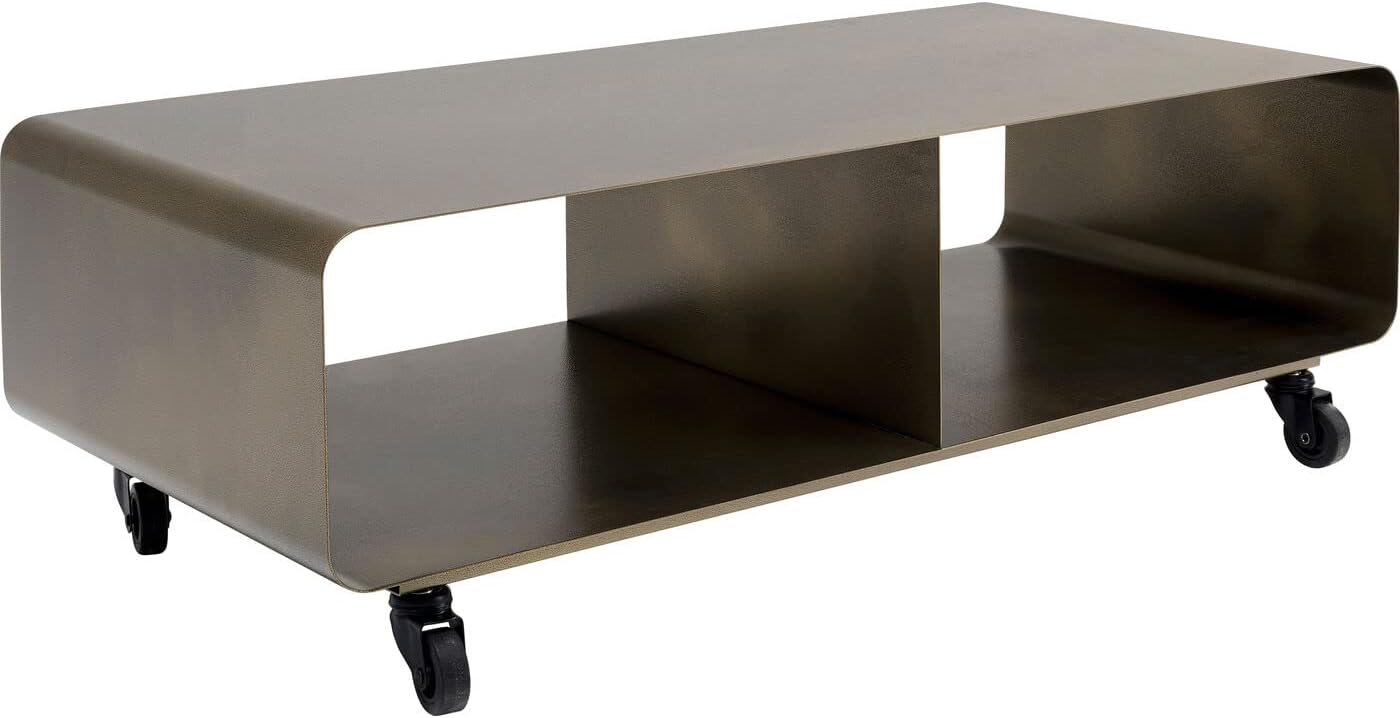 Kare Design TV Board Lounge M Mobil, Bronze, Ablage, Lowboard, Sideboard, Rollbar, Minimalistisch, Pflegeleicht, 30x90x42 cm (H/B/T)
