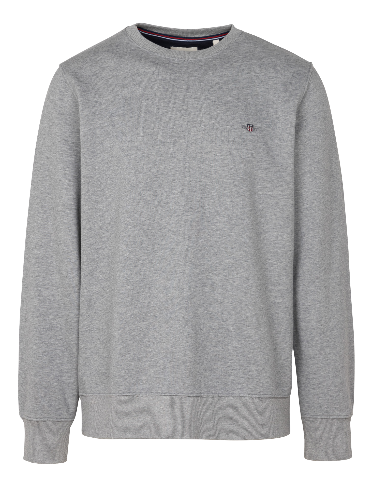 Sweatshirt col rond en coton mélangé| Gris
