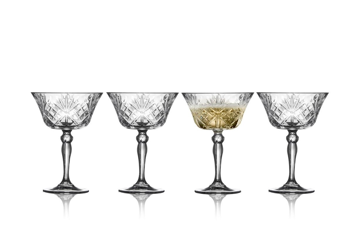 Champagnerglas Melodia 4 Stück, 26 clChampagnerschale aus ultraklarem Kristallglas