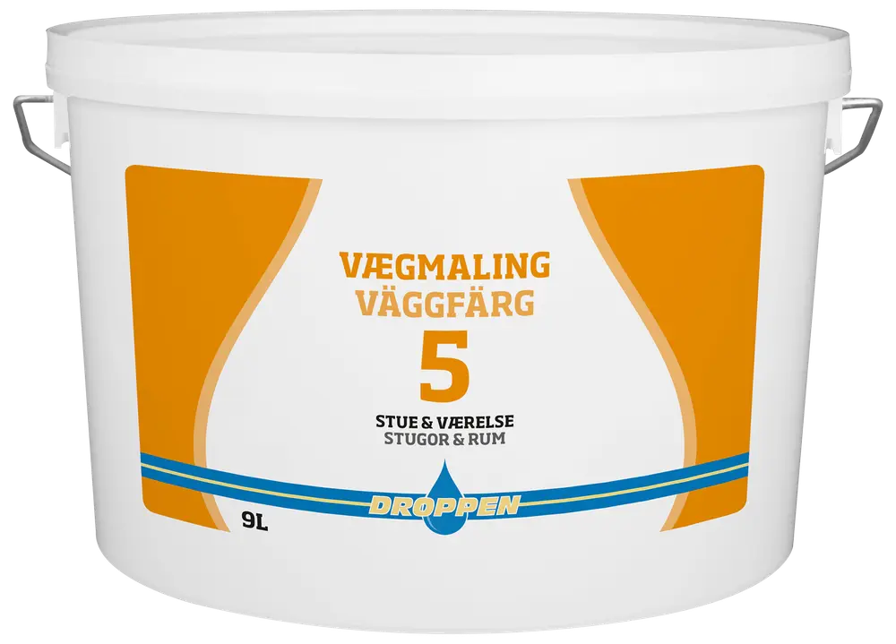 Droppen Vægmaling 9 L glans 5 - hvid
