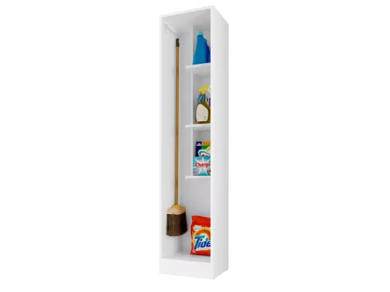 Armoire, placard de rangement avec 1 porte coloris blanc - L. 35 x P. 32 x H. 170 cm