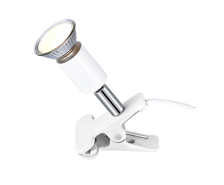 Spot pince LED Sasha GU10 blanc brillant 3W L.7,5 x l.6 x H.10 cm