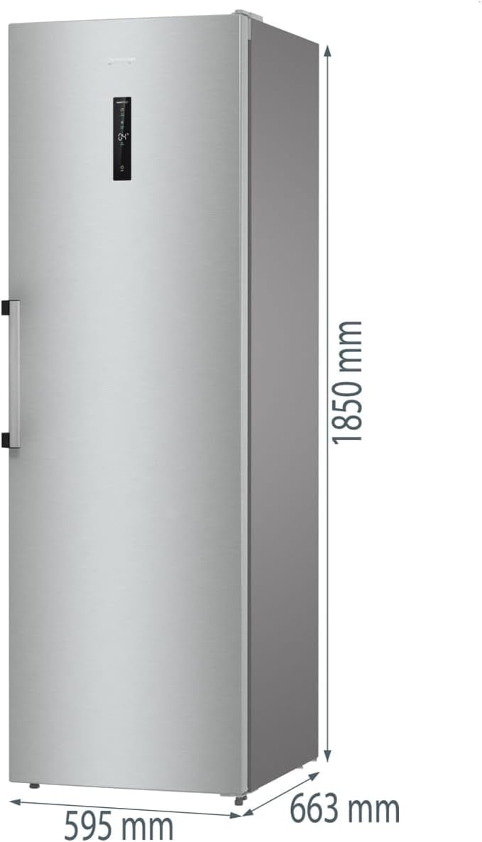 Gorenje R 619 DAXL6 Réfrigérateur/AdaptTech/FreshZone/Refroidissement par circulation d'air, écran LED, 398 l, 185 cm, classe d'efficacité énergétique D/acier inoxydable