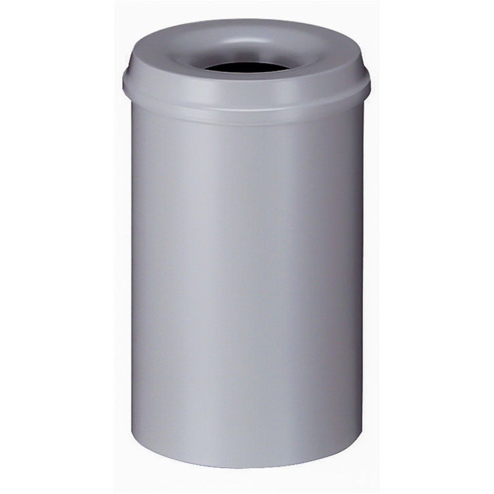 PROREGAL zelfdovende metalen afvalbak en -verzamelaar, 20 liter, HxØ 42,6 x 26 cm, grijs