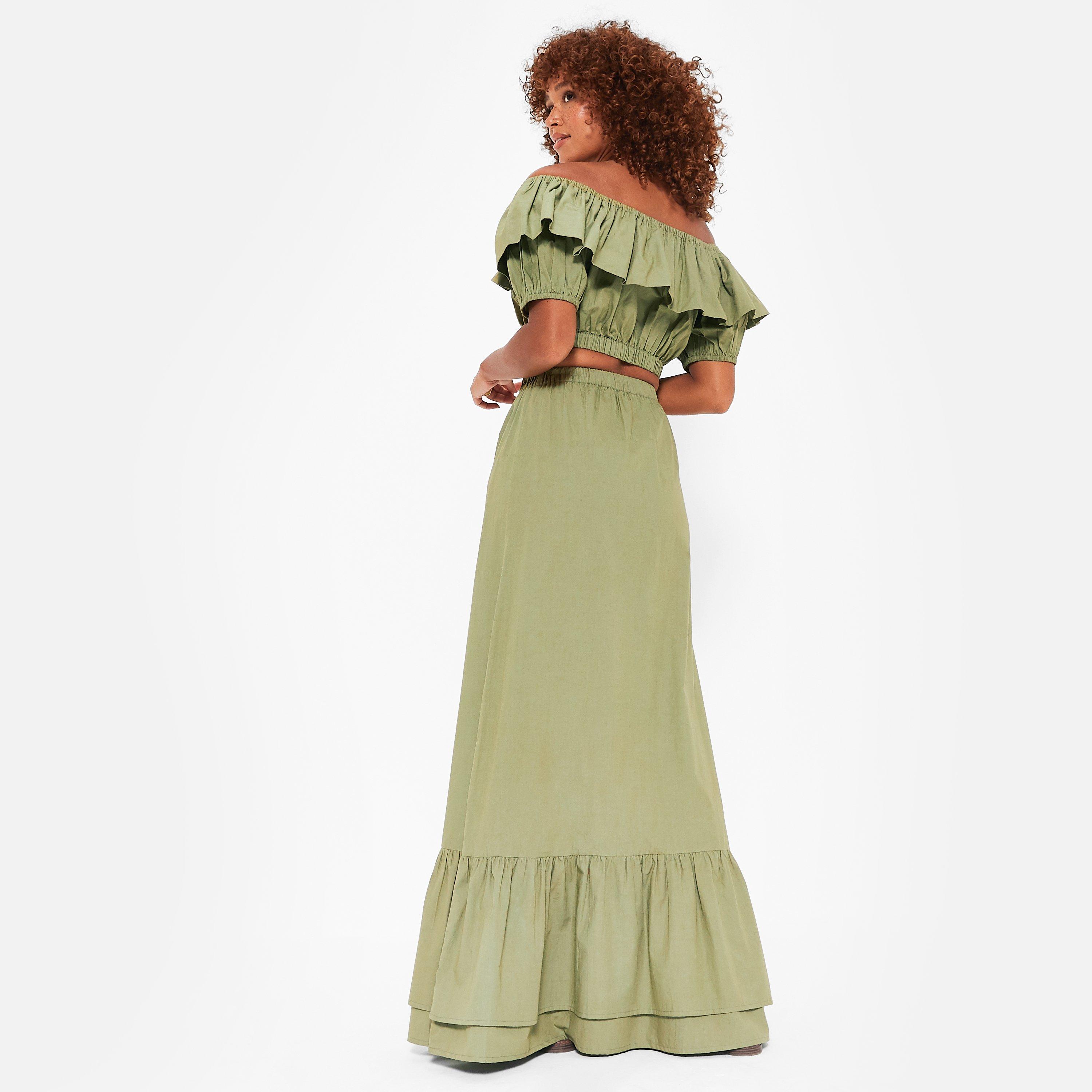 I Saw It First ISAWITFIRST Frill Hem Maxi Skirt Co Ord