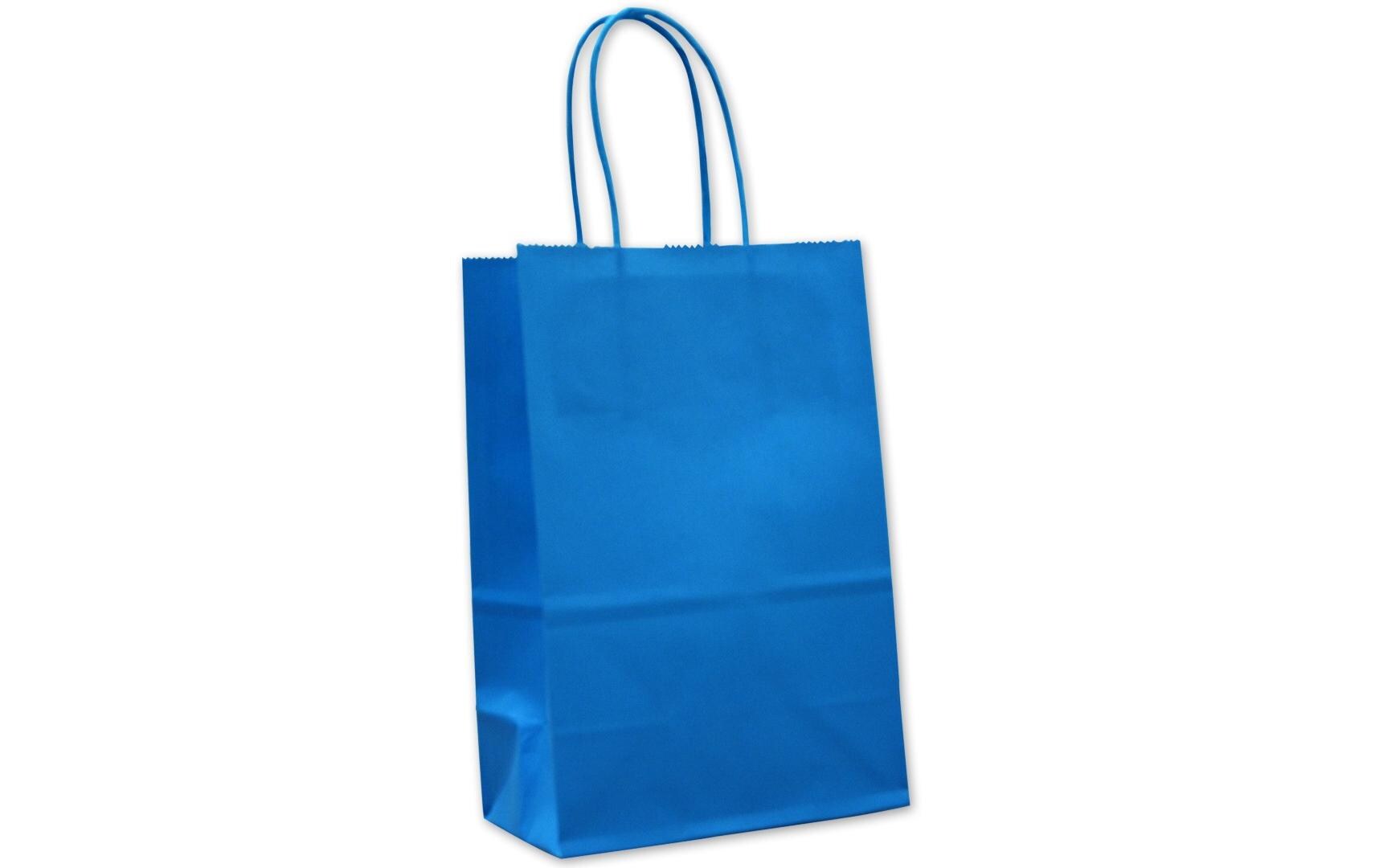 Geschenktasche 18 x 8 x 24 cm, 25 Stück, BlauTragetasche mit Papierkordel