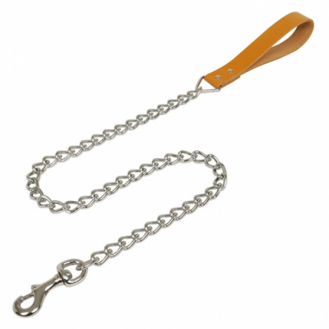 Laisse 1 m avec chaînette fine chromée pour chien