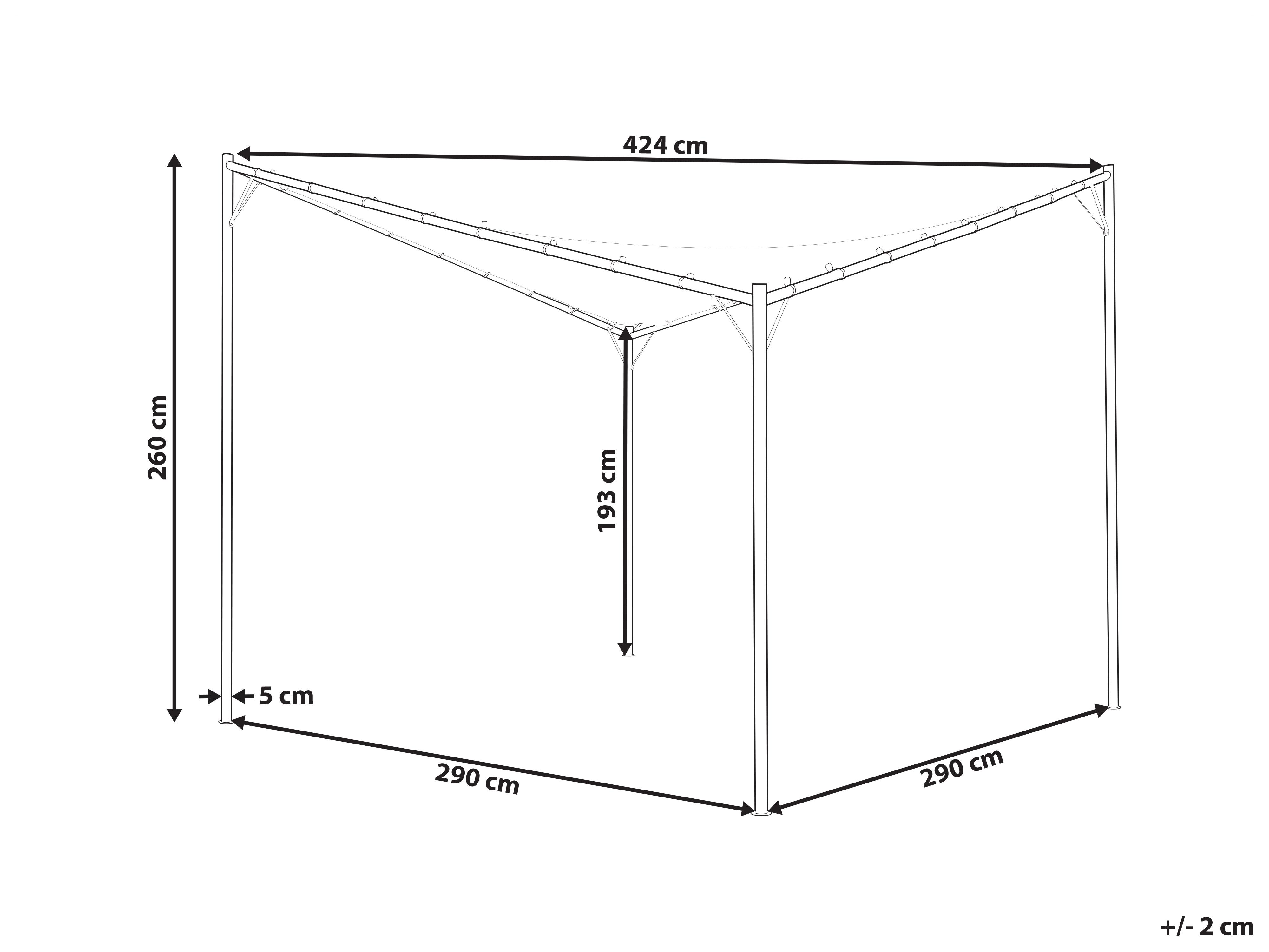 Paviljoen AVENTINE Metaal 300 cm 300 cm Donkergrijs