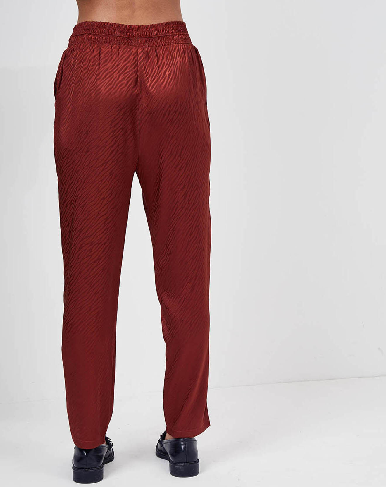 See u Soon Pantalon satiné Daphné imprimé ton sur ton brique
