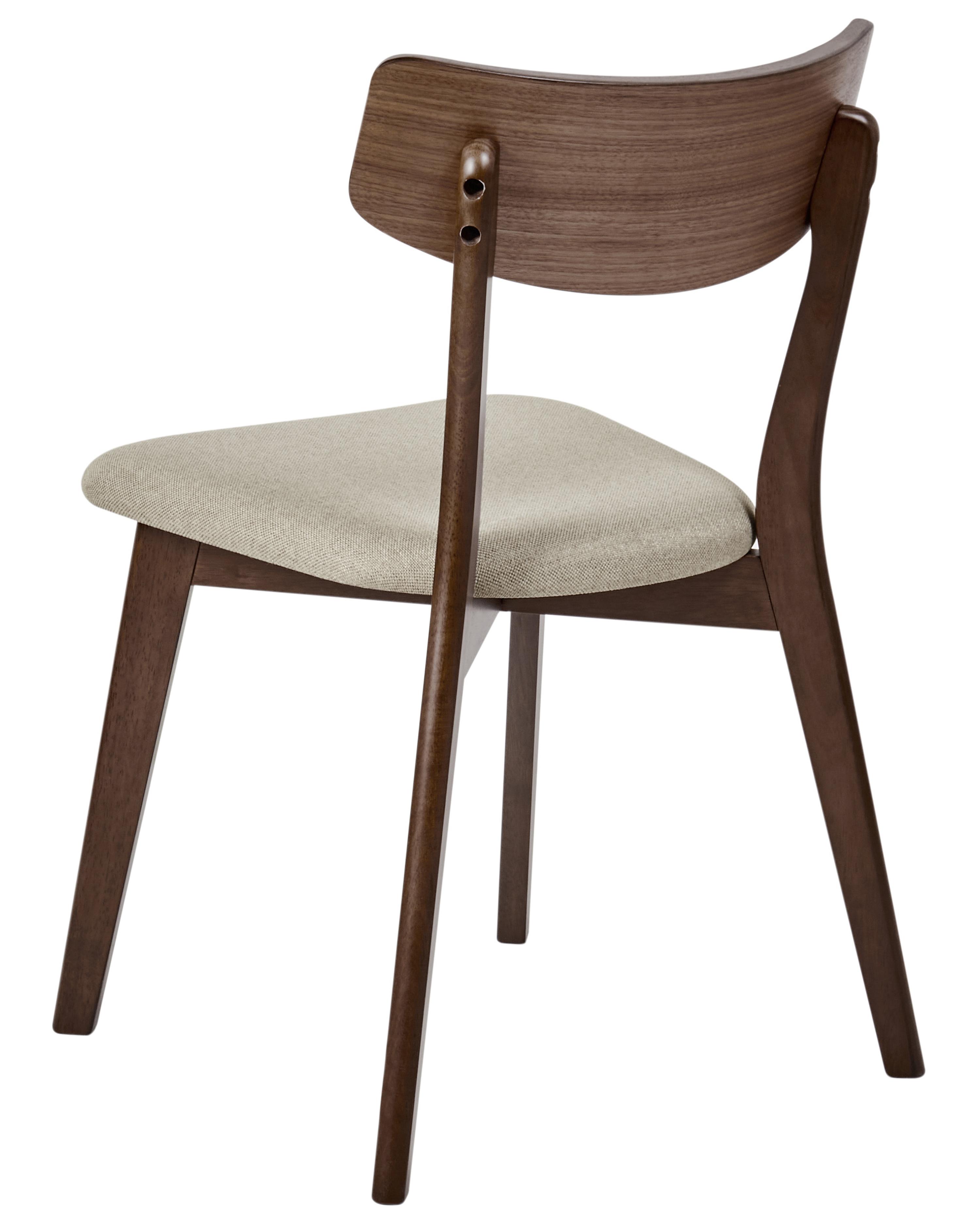 Set van 2 eetkamerstoelen HOPE Hout Donkerbruin/beige